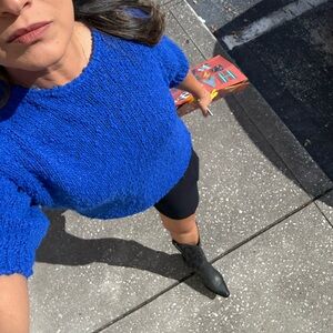 VINTAGE Rainbow Ridge Vibrant Blue Knit Top size Large